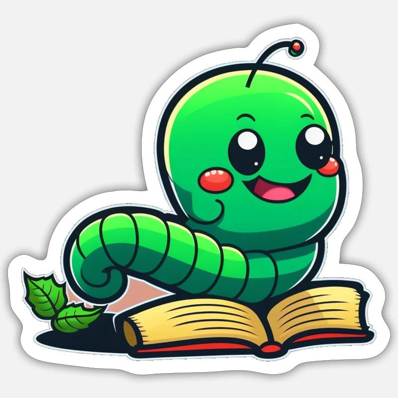 Rat de bibliothèque - Sticker taille S (10 x 10 cm) - blanc mat