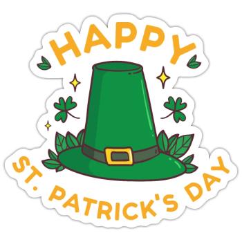 happy St. Patrick's Day Shirt 2023 Gift idea - Sticker size S (10 x 10 cm) - white matte - Front