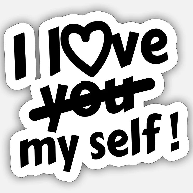 Je m’aime ! - Sticker taille S (10 x 10 cm) - blanc mat
