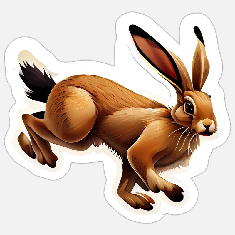 Jumping Rabbit 2 Sticker size S (10 x 10 cm)