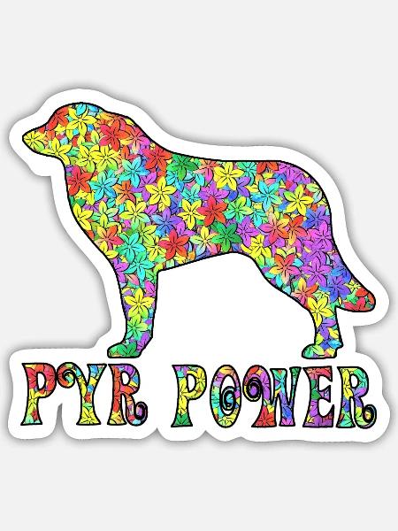 Pyrenäen-Sennenhund, vollständig anpassbar nach Wunsch - Sticker Größe S (10 x 10 cm) - Mattweiß