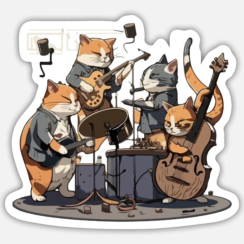 Das Katzenband - Sticker Größe S (10 x 10 cm) - Mattweiß