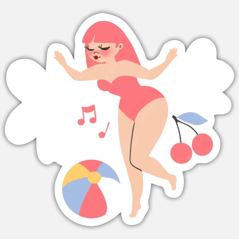Bikini - Sticker taille S (10 x 10 cm) - blanc mat