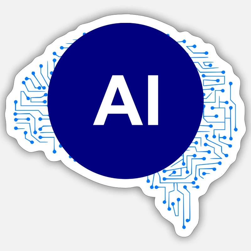 KI Künstliche Intelligenz - Sticker Größe S (10 x 10 cm) - Mattweiß