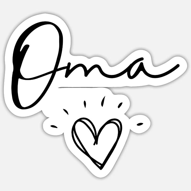 oma - Sticker size S (10 x 10 cm) - white matte
