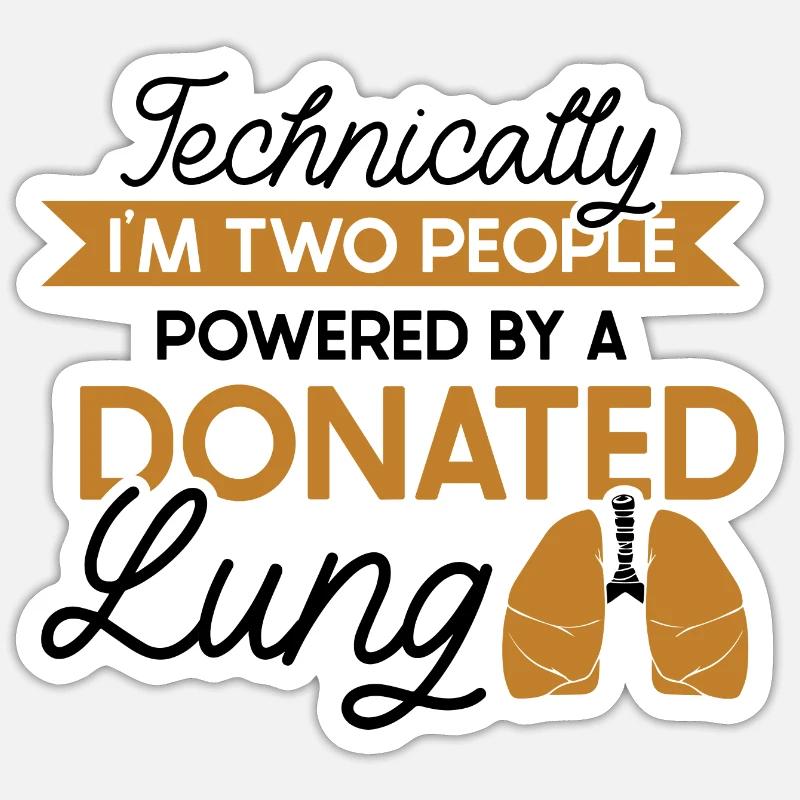 powered by a donated Lung - Sticker Größe S (10 x 10 cm) - Mattweiß