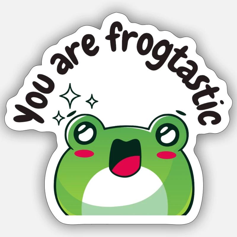 frogtastic - Sticker taille S (10 x 10 cm) - blanc mat