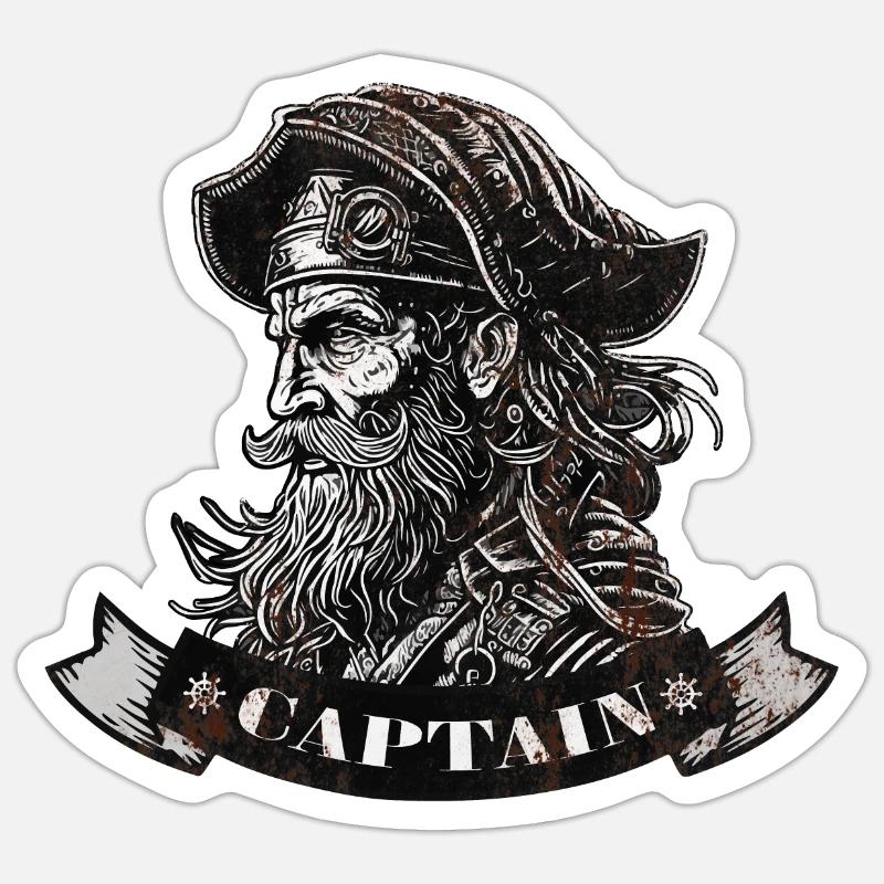 Captain - Sticker size S (10 x 10 cm) - white matte