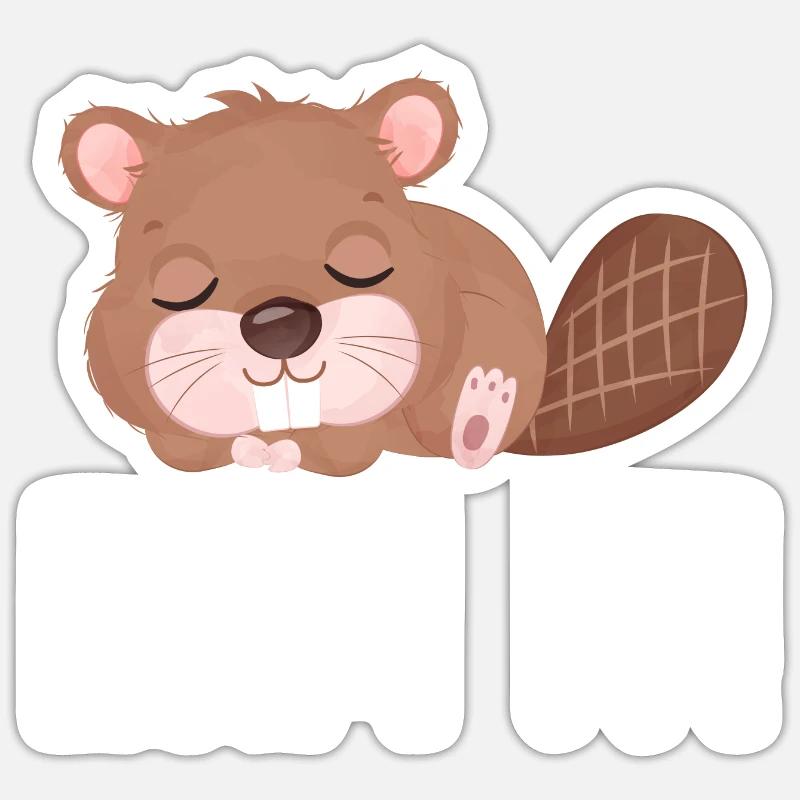 Barrage | Castor - Sticker taille S (10 x 10 cm) - blanc mat
