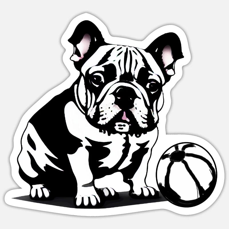 Frenchie - Die Bulldogge! - Sticker Größe S (10 x 10 cm) - Mattweiß