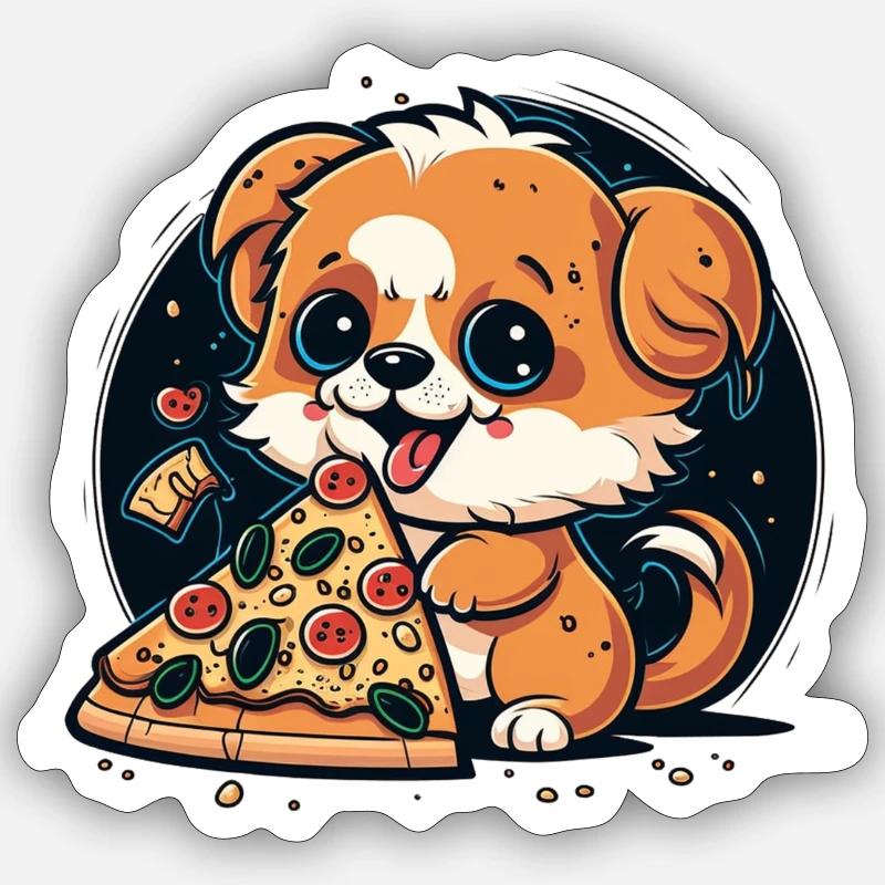 Chibi Pizza Chippy Sticker taille S (10 x 10 cm)