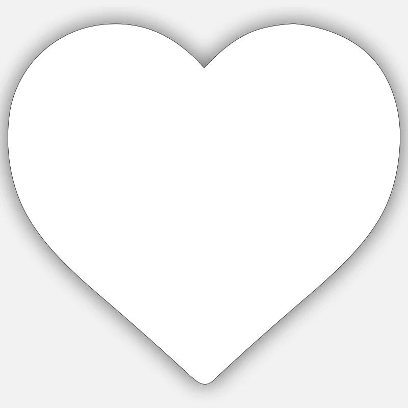 Herz Peace Frieden - Sticker Größe S (10 x 10 cm) - Mattweiß