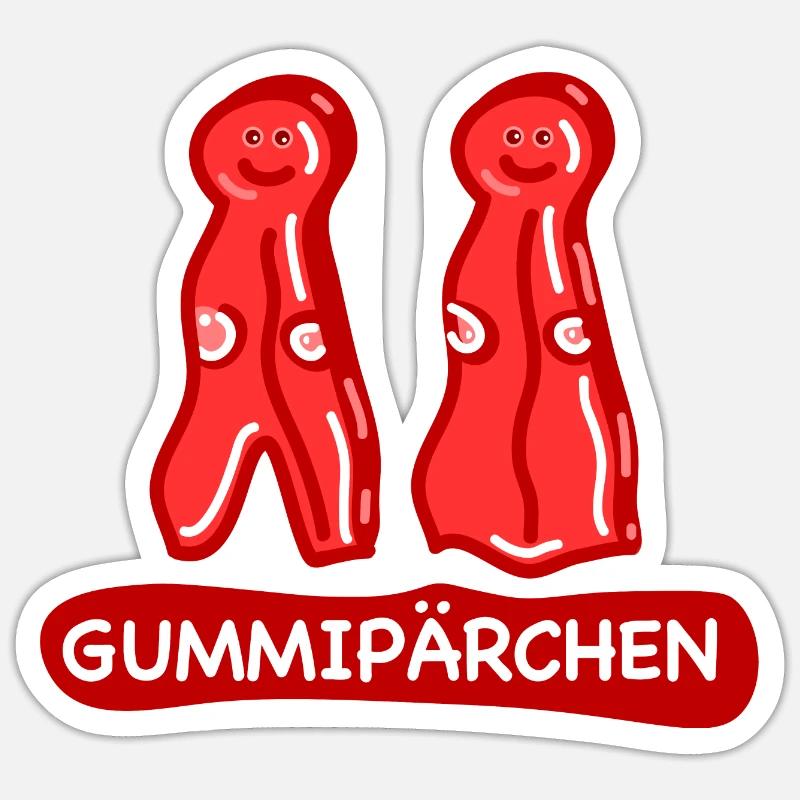 Gummipärchen Paar Liebe Sticker Größe S (10 x 10 cm)