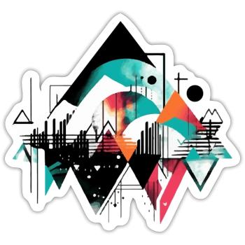 Urbane Geometrie - Sticker Größe S (10 x 10 cm) - Mattweiß - Vorne