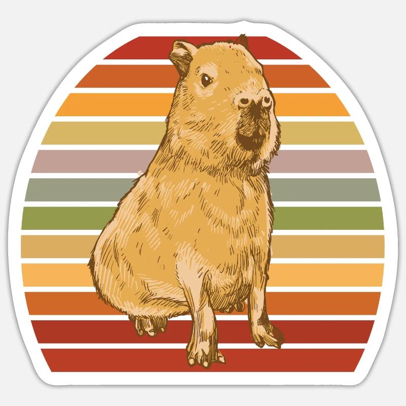 Capybara - Sticker taille S (10 x 10 cm) - blanc mat