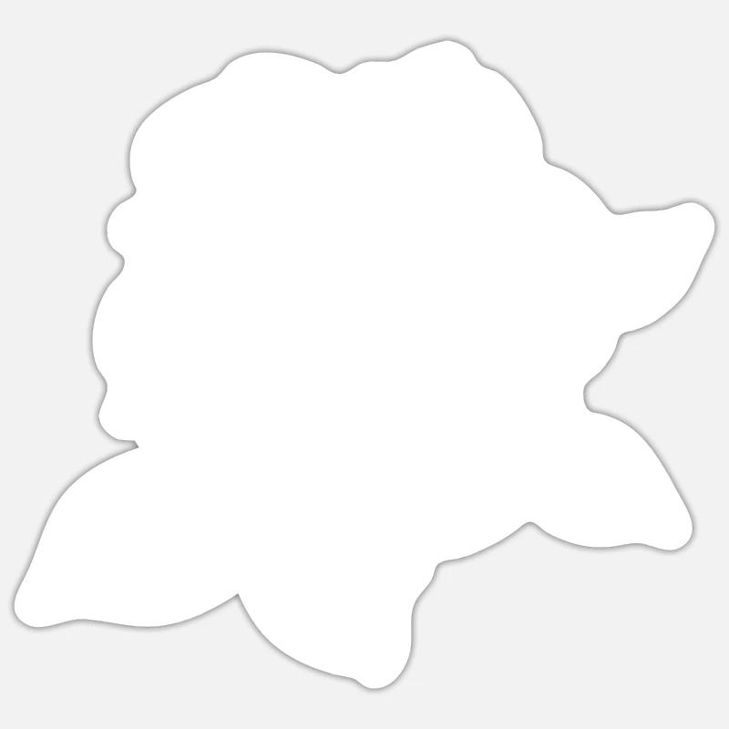 Rose blanche - Sticker taille S (10 x 10 cm) - blanc mat