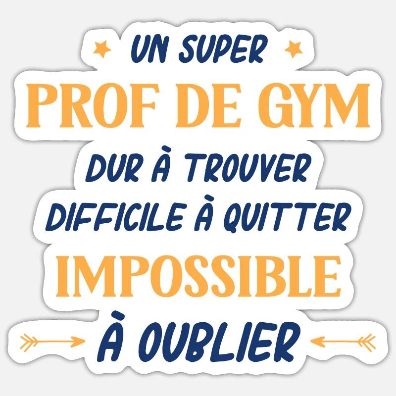 Un super prof de gym - Sticker taille S (10 x 10 cm) - blanc mat