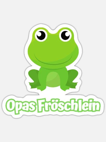 Opas Fröschlein kleiner Frosch Enkel - Sticker Größe S (10 x 10 cm) - Mattweiß
