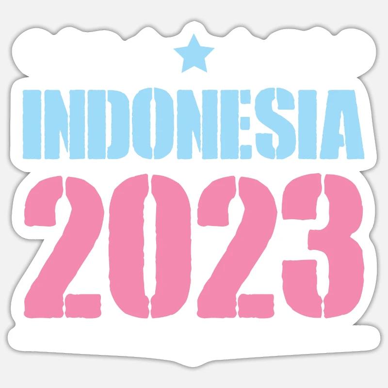 Indonésie 2023 - Sticker taille S (10 x 10 cm) - blanc mat