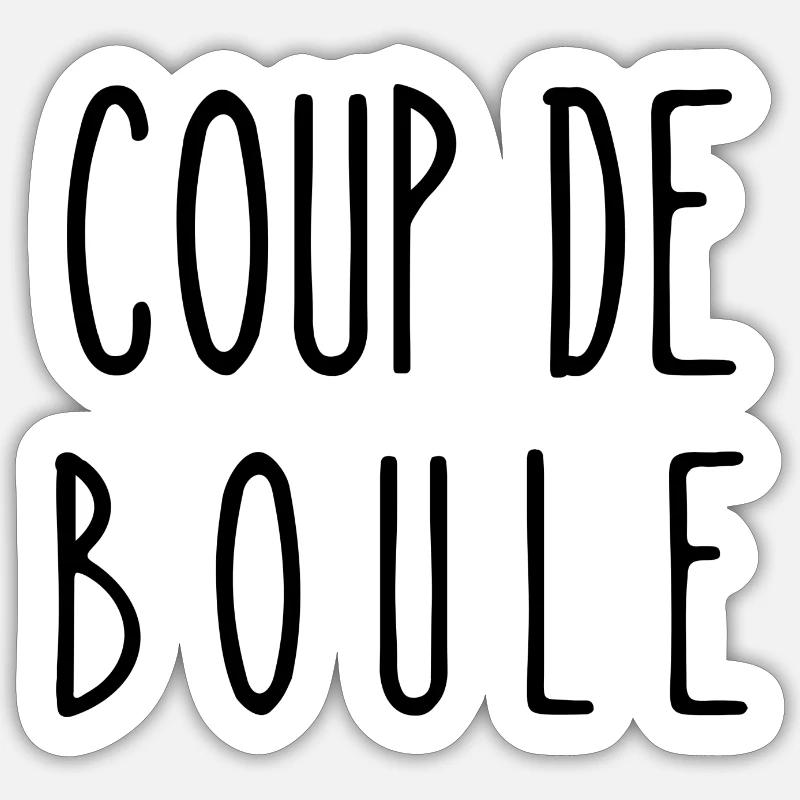 coup de boule - Sticker taille S (10 x 10 cm) - blanc mat