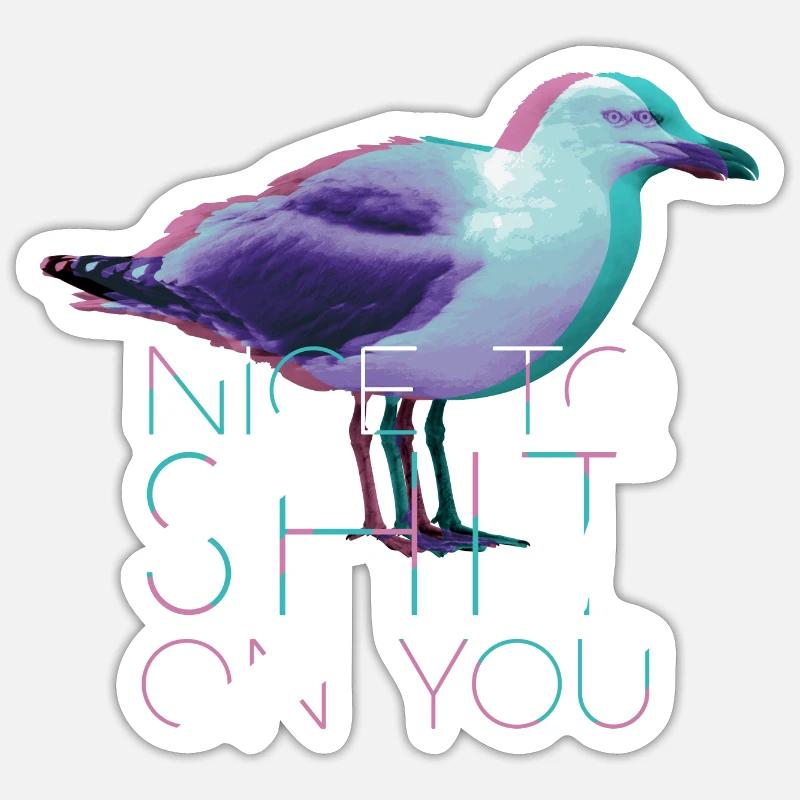 Freche Möwe - Sticker Größe S (10 x 10 cm) - Mattweiß