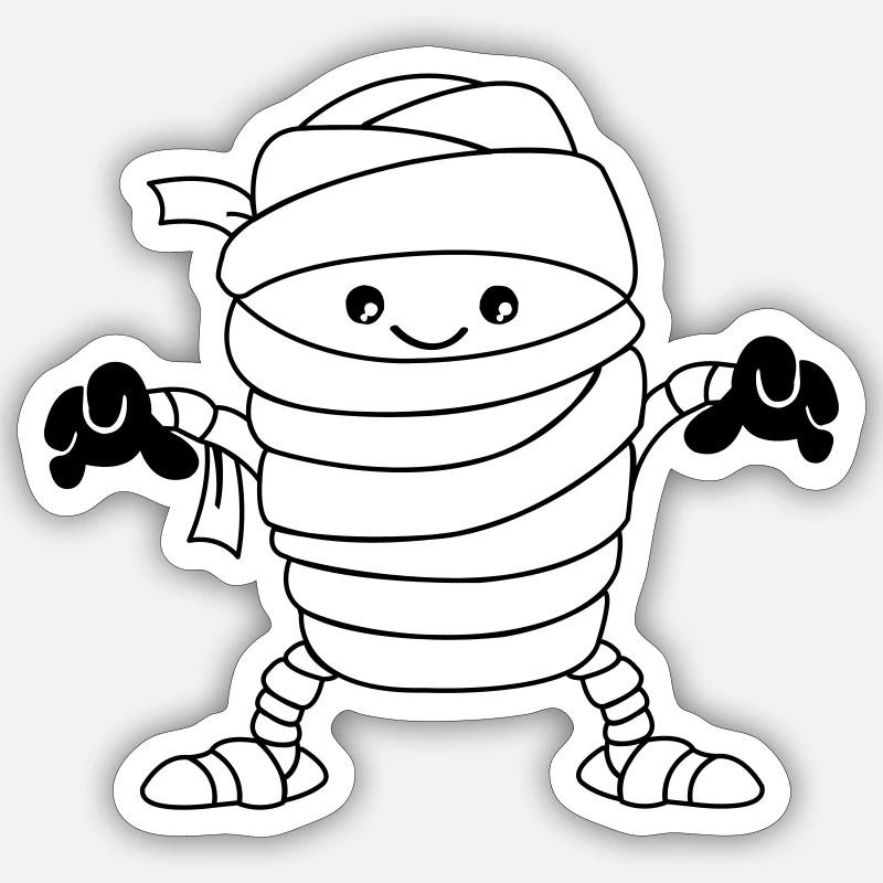 mumie - Sticker Größe S (10 x 10 cm) - Mattweiß