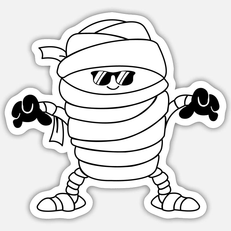 Mummy Sunglasses - Sticker size S (10 x 10 cm) - white matte