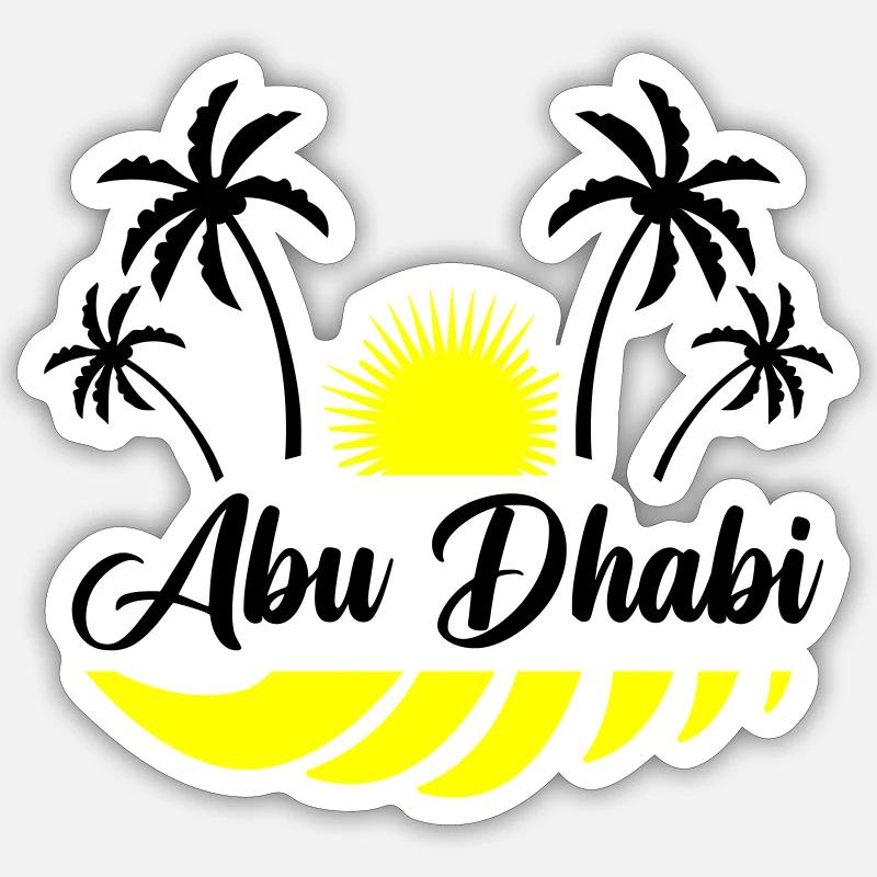 Abou Dhabi - Sticker taille S (10 x 10 cm) - blanc mat