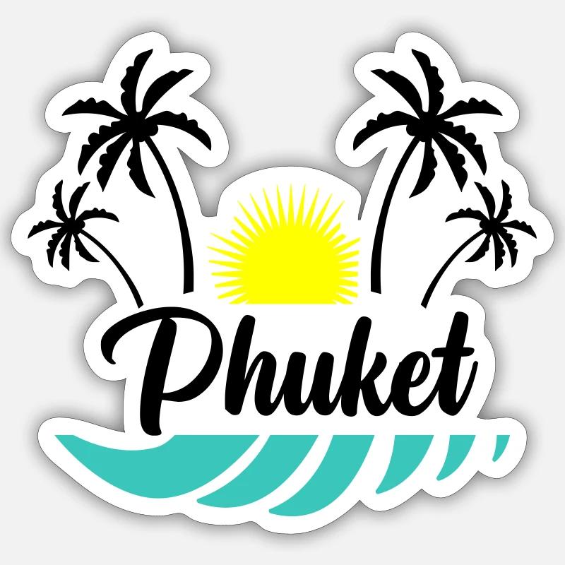 Phuket - Sticker taille S (10 x 10 cm) - blanc mat