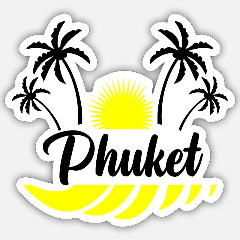 phuket - Sticker Größe S (10 x 10 cm) - Mattweiß