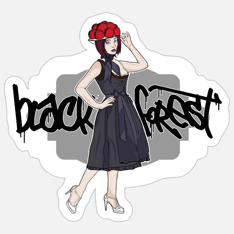 Forêt-Noire // Bollenhut - Sticker taille S (10 x 10 cm) - blanc mat