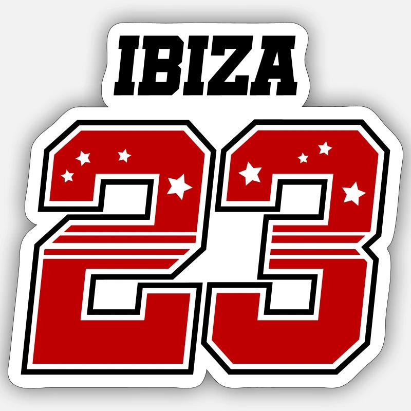 Ibiza 23 - Sticker taille S (10 x 10 cm) - blanc mat