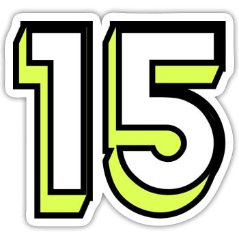 15. 15 JAHRE. 15-JÄHRIGES JUBILÄUM. GEBURTSTAG 15 JAHRE. - Sticker Größe S (10 x 10 cm) - Mattweiß - Vorne