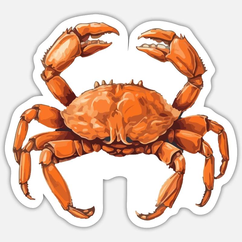 Le crabe - Sticker taille S (10 x 10 cm) - blanc mat