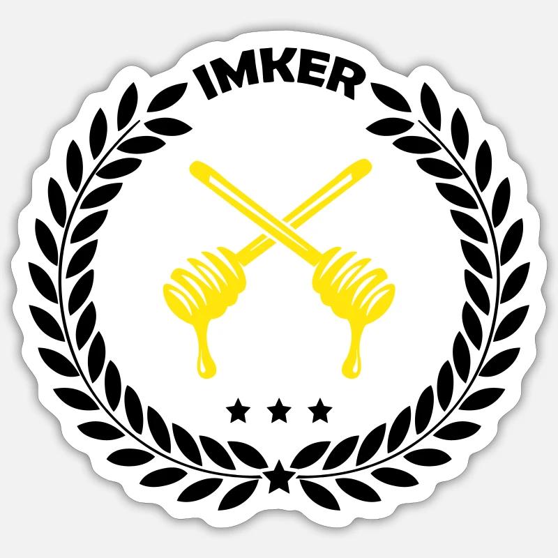 imker wappen - Sticker Größe S (10 x 10 cm) - Mattweiß