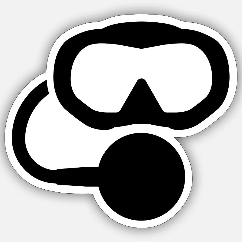 Scuba Diving Logo - Sticker size S (10 x 10 cm) - white matte