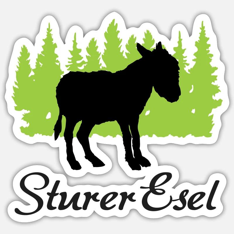 "Sturer Esel: Eigenwillige Beharrlichkeit" Sticker Größe S (10 x 10 cm)
