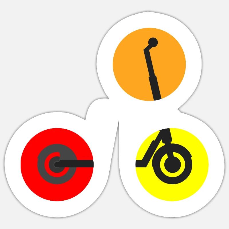 E-Scooter Roller - Sticker Größe S (10 x 10 cm) - Mattweiß