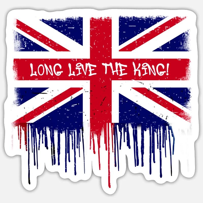 Vive le roi, drapeau, angleterre, roi, roi Sticker taille S (10 x 10 cm)