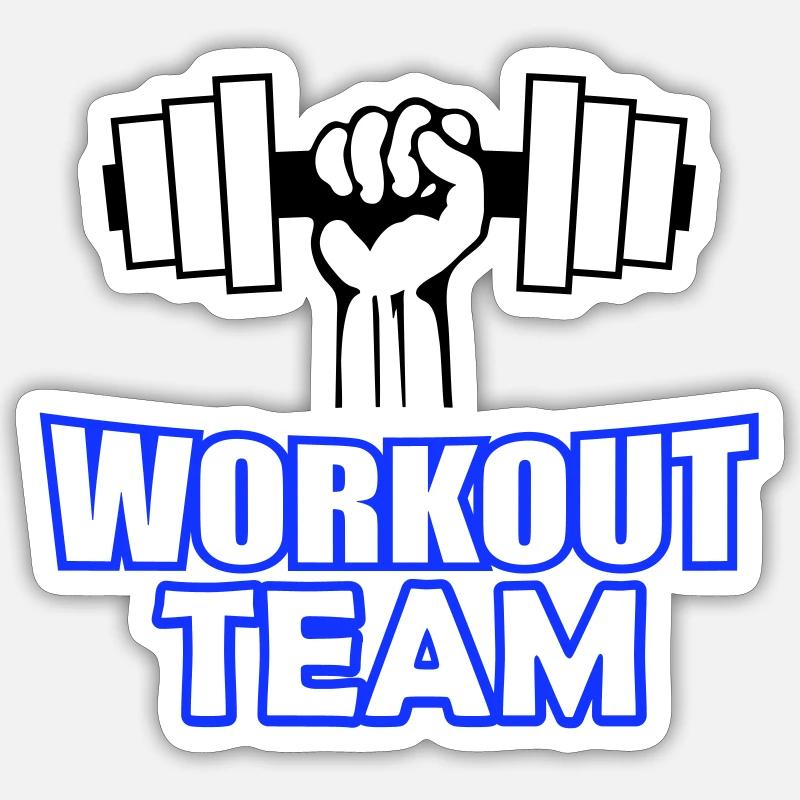 Workout Team - Sticker size S (10 x 10 cm) - white matte