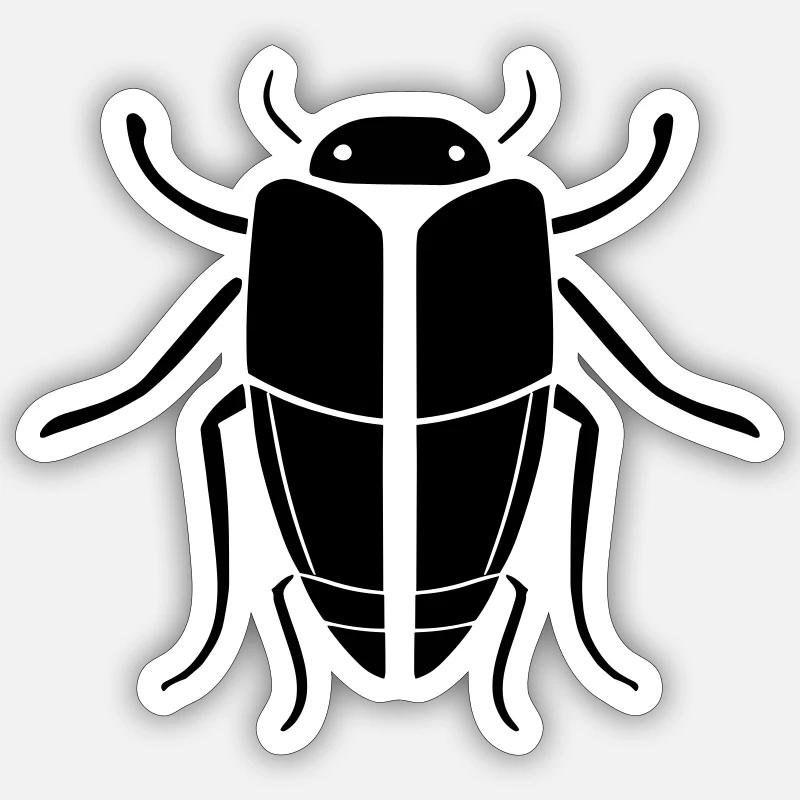 Cafard - Sticker taille S (10 x 10 cm) - blanc mat