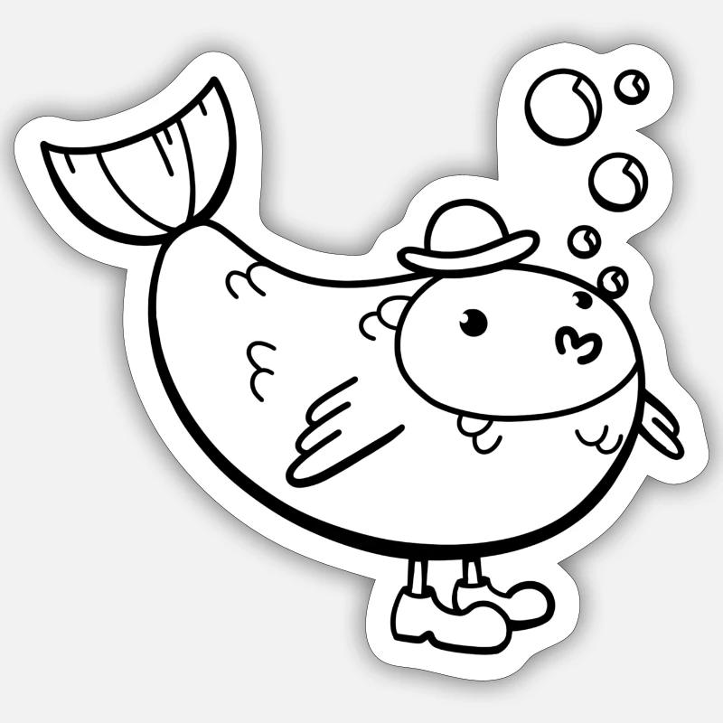 Mister Fish Sticker size S (10 x 10 cm)