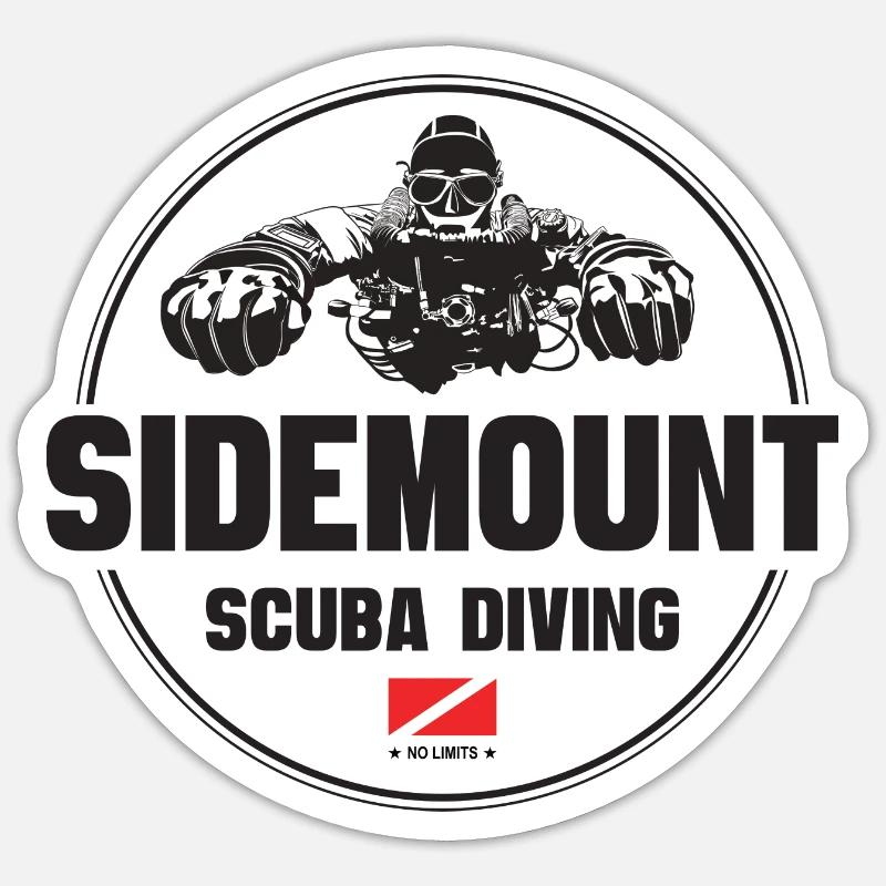 Sidemount Diver Gift Diving - Naklejka rozmiar S (10 x 10 cm) - biały matowy