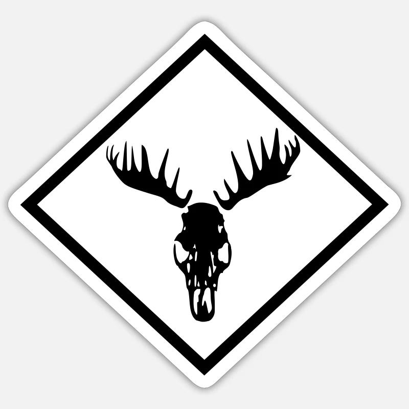 Moose Skull - Sticker size S (10 x 10 cm) - white matte