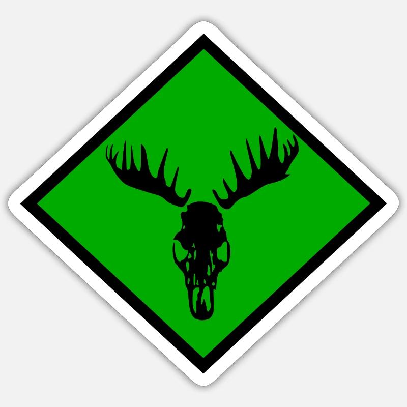 Elch-Schädel - Sticker Größe S (10 x 10 cm) - Mattweiß
