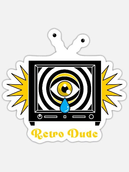 Retro Dude - Sticker Größe S (10 x 10 cm) - Mattweiß