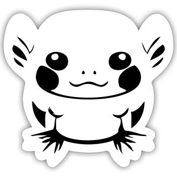 Dessin animé Axolotl - Sticker taille S (10 x 10 cm) - blanc mat - Devant