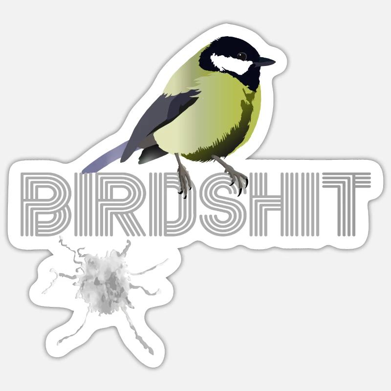 #Birdshit génial - Sticker taille S (10 x 10 cm) - blanc mat