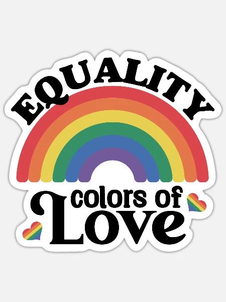 Equality Colors of Love - Sticker Größe S (10 x 10 cm) - Mattweiß