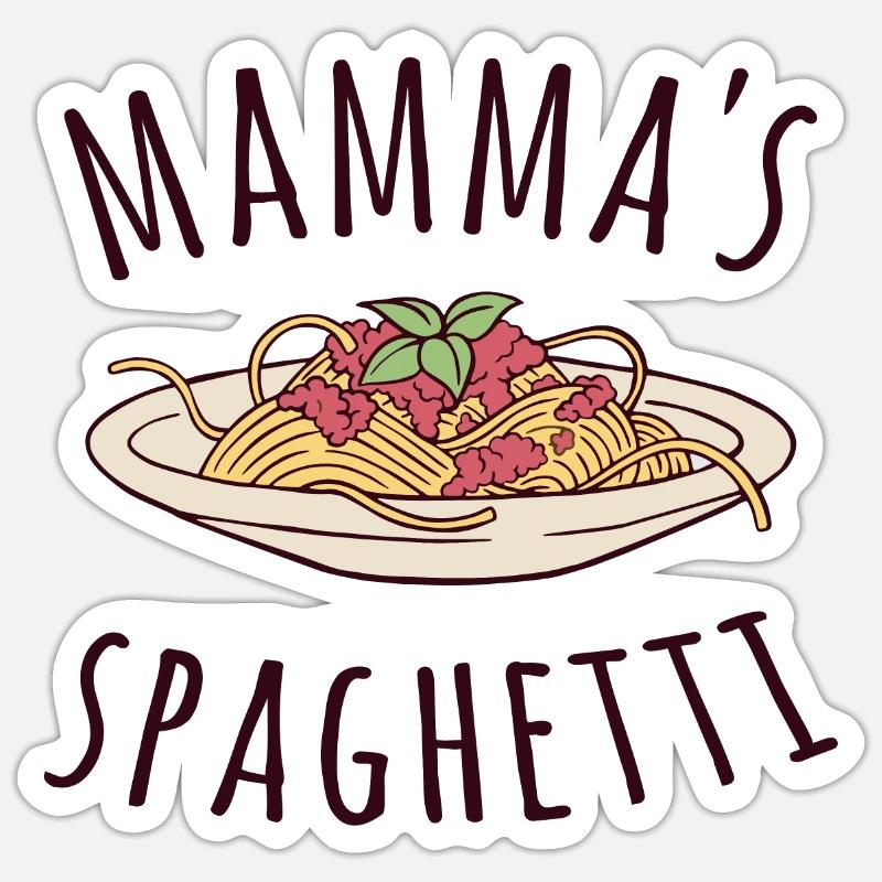 Mamma's Spaghetti - Sticker Größe S (10 x 10 cm) - Mattweiß